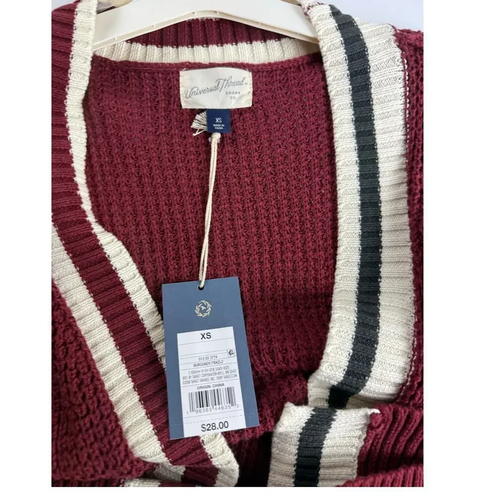 Universal Thread Burgundy Open Front Cardigan - XS - NWT - Picture 8 of 8